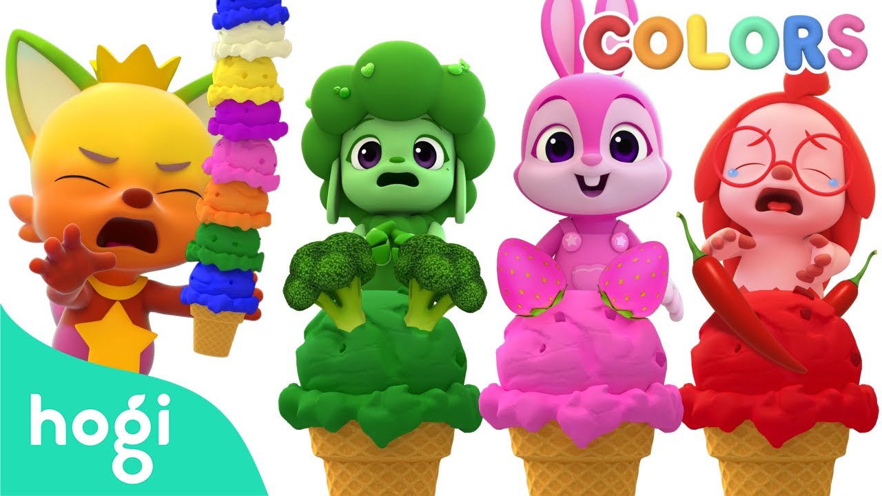 [NEW✨] 🌈 🍦 Learn Colors with Colorful Ice Cream Shop｜Colors for Kids｜Hogi Colors｜Hogi Pinkfong img